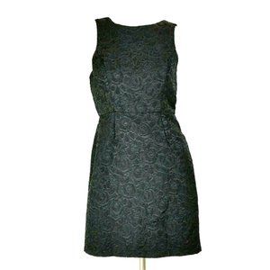 F21 Black Sparkly Embossed Roses Sleeveless Dress